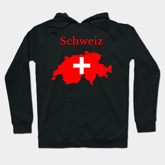 Switzerland Map Flag Design. Hoodie by maro_00